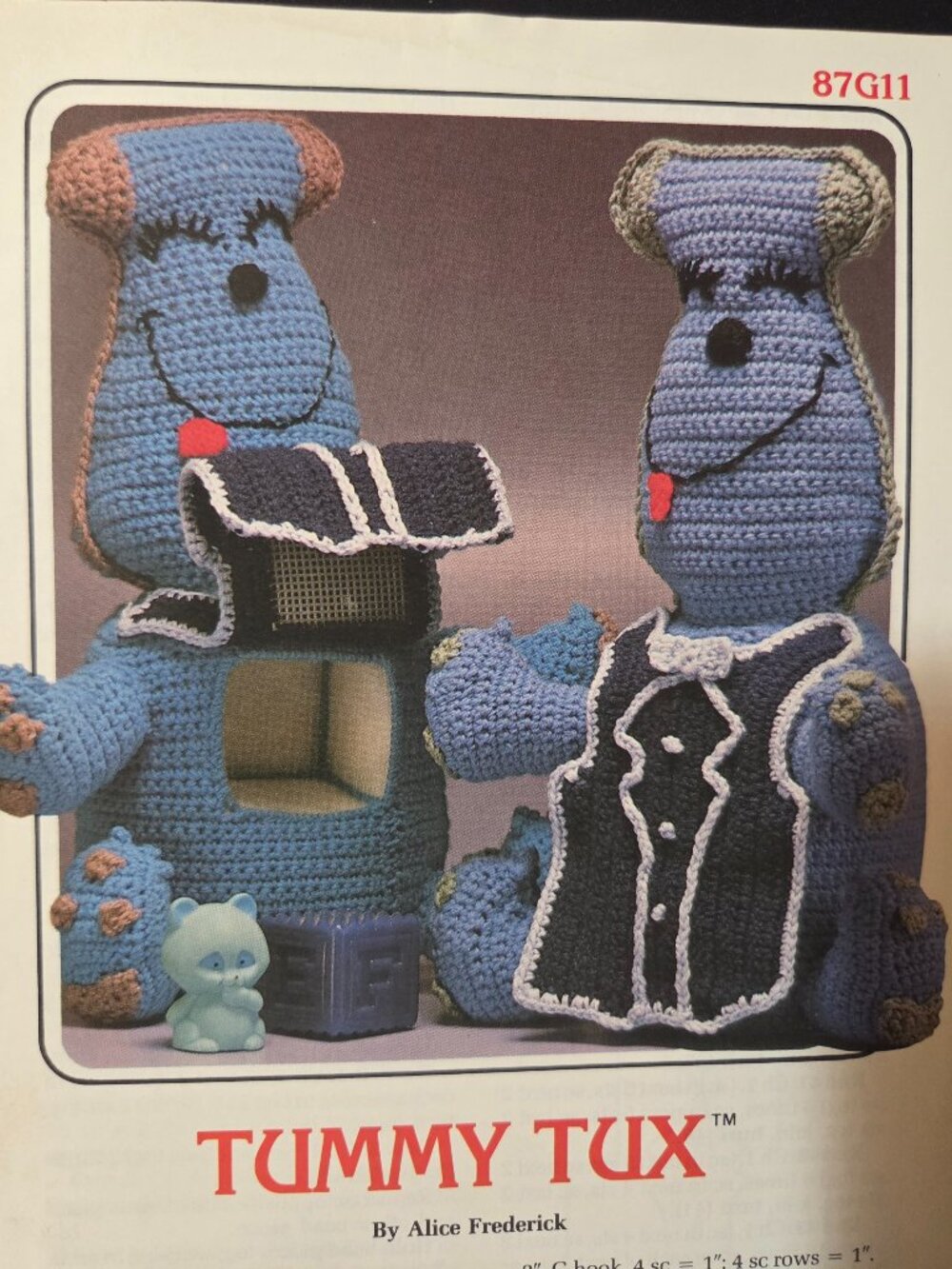 Vintage 1985 Annie's Pattern Club Tummy Tux Doll Craft Leaflet 87G11 OOP